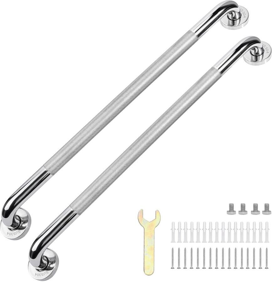 Veiligheidsdouchestang Antislip grip 1 stuk Roestvrij staal 12 16 20 24 inch