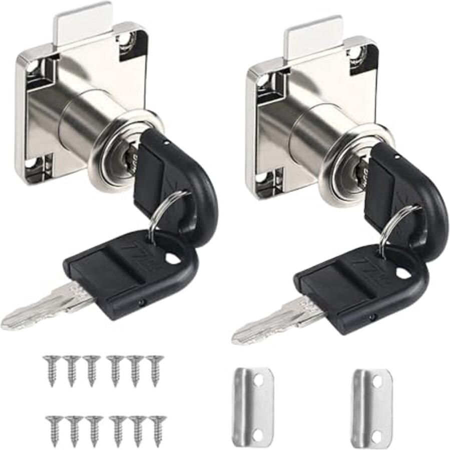Veiligheidsladesloten 40 mm 2 Stuks met Sleutel voor Bureau en Meubels