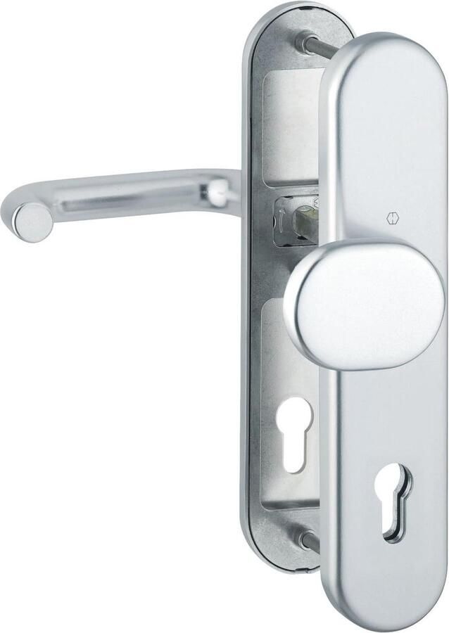 Veiligheidswisselgarnituur DIN-norm afstand 92 mm 1 stuk Aluminium zilver geanodiseerd Paris design