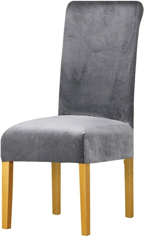 Velours stoelhoezen home stoelhoezen all seasons universele restaurant hotel stoelhoezen twee stuks in lichtgrijs