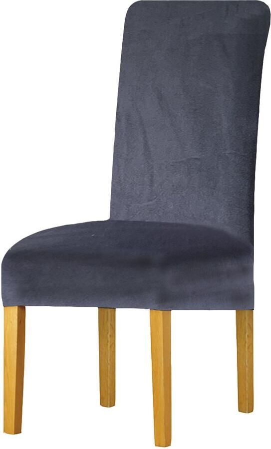 Velours stoelhoezen home stoelhoezen four seasons universele restaurant hotel stoelhoezen twee stuks in donkergrijs