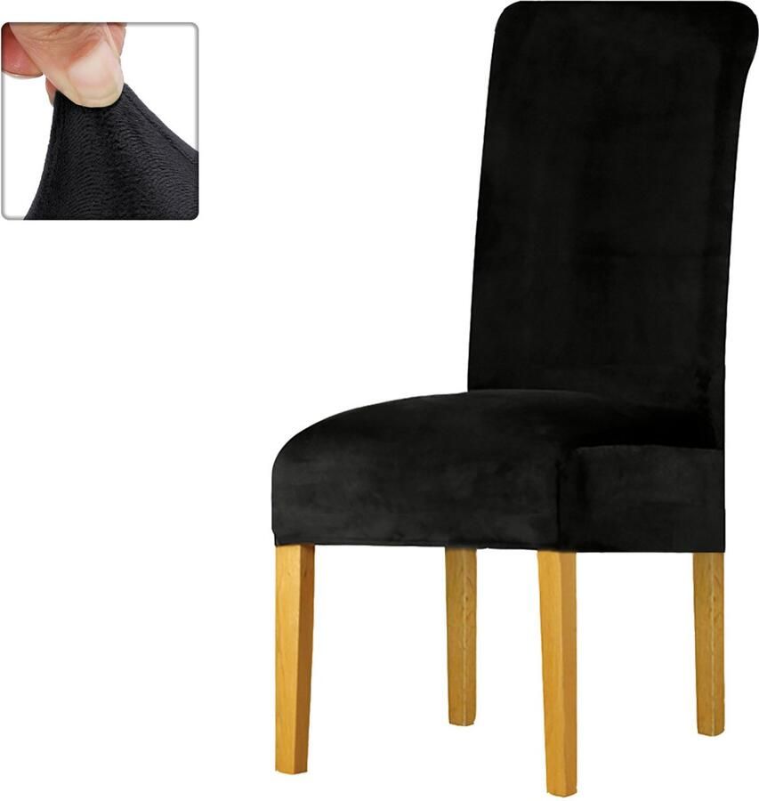 Velours stoelhoezen home stoelhoezen four seasons universele restaurant hotel stoelhoezen twee stuks zwart