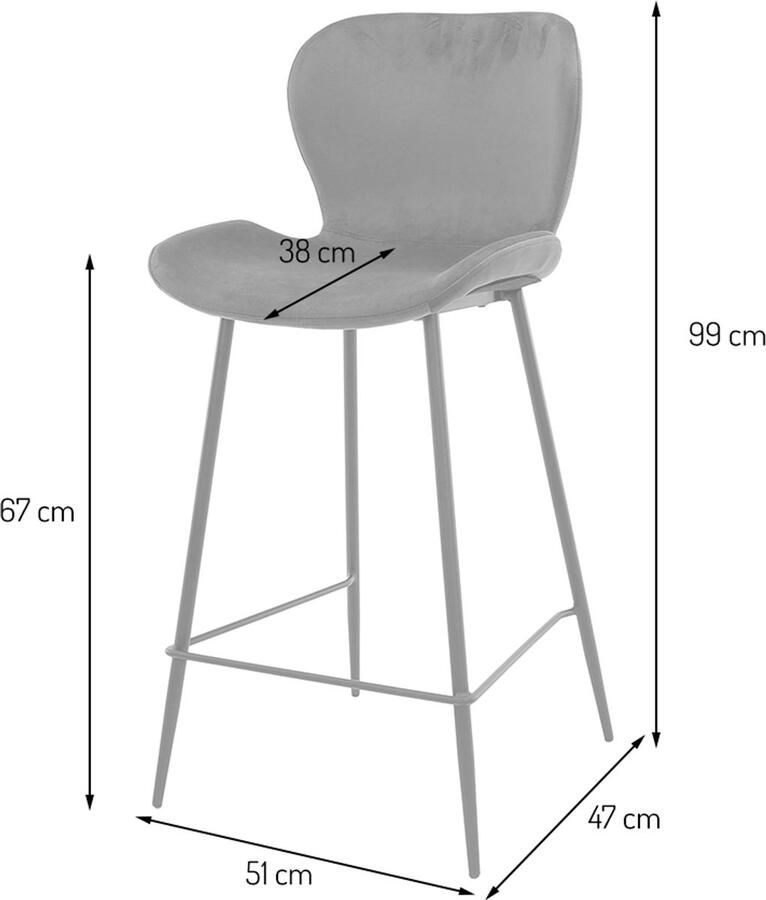 Zatalo Velvet Barkruk Tatjana Geel