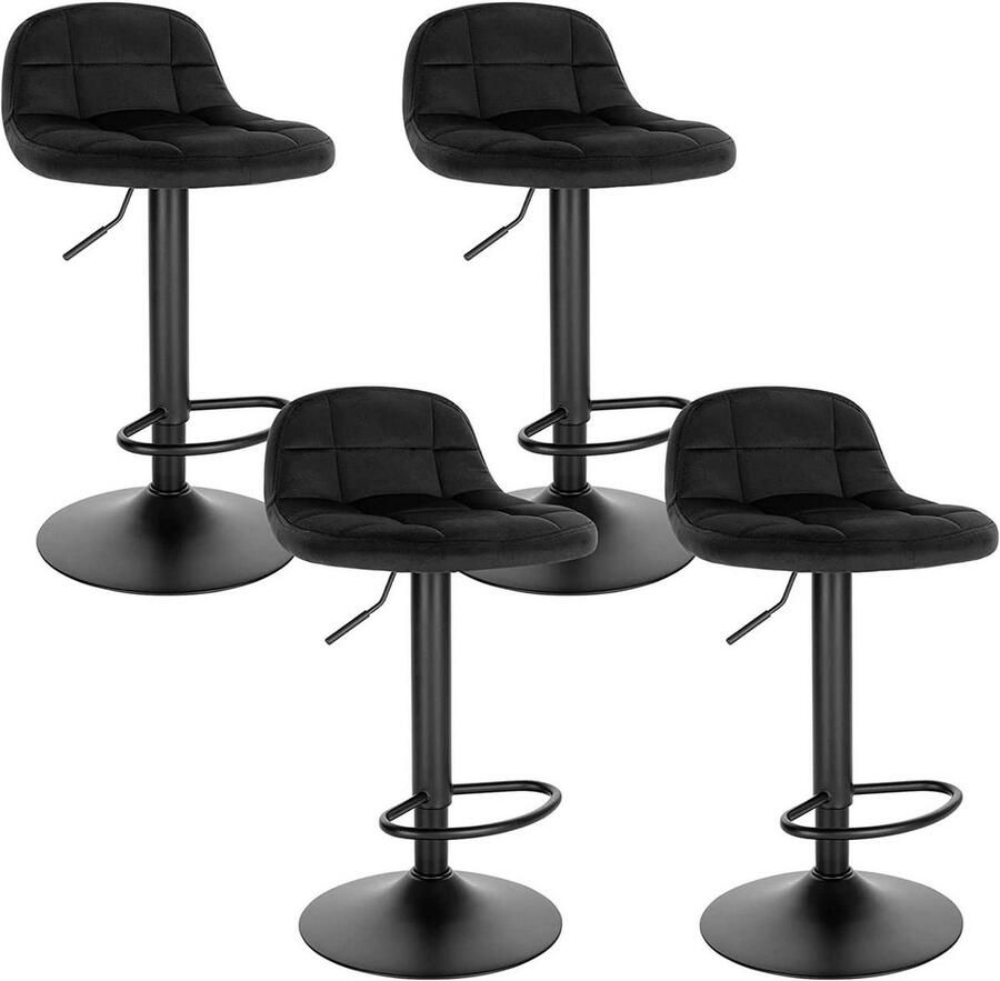 Rootz Living Rootz Velvet Barkruk Verstelbare tegenstoel Draaibare zitting Comfort van schuim met hoge dichtheid Duurzaam metalen frame Flexibele hoogte 62-83 cm 39 cm x 30 cm