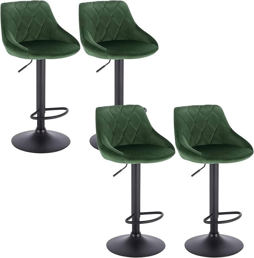 Rootz Living Rootz Velvet Barkrukken Verstelbare Draaistoelen Luxe Comfort Ergonomisch Ontwerp Stevig Metalen Frame 84cm-106cm x 35cm x 38cm