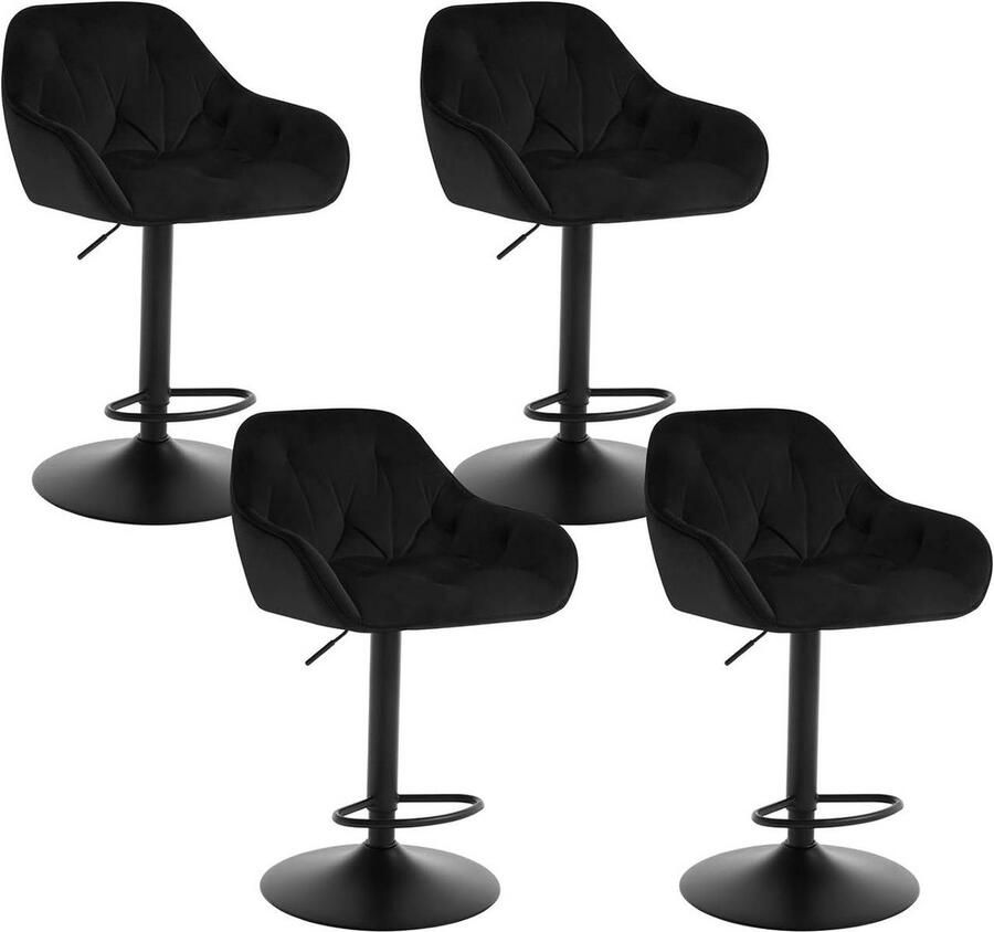 Rootz Living Rootz Velvet barkrukset Tegenstoelen In hoogte verstelbaar Ademend materiaal Ergonomisch ontwerp 37 cm x 37 5 cm x 62 5-84 cm