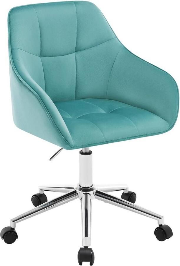 Rootz Living Rootz Velvet Bureaustoel Draaistoel Bureaustoel Stoel met hoge rugleuning Ergonomisch ontwerp Verstelbare hoogte Metalen voet 61 cm x 90 cm x 56 cm