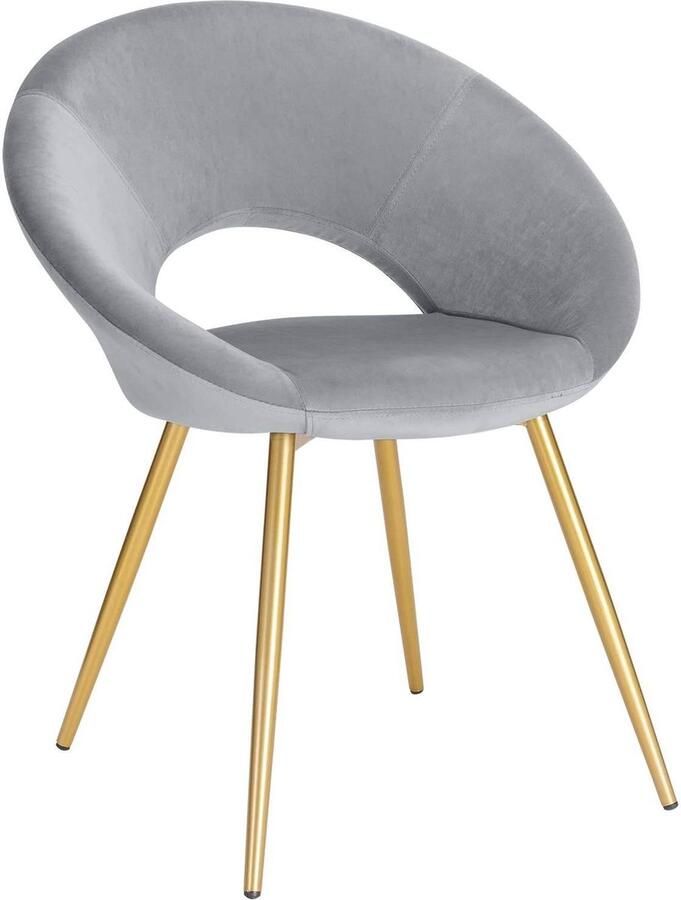 Rootz Living Rootz Velvet Dining Chair Elegante stoel Comfortabel zitten Ergonomisch ontwerp Stijlvol en veelzijdig Duurzaam en stabiel 78 cm x 35 cm x 45 cm