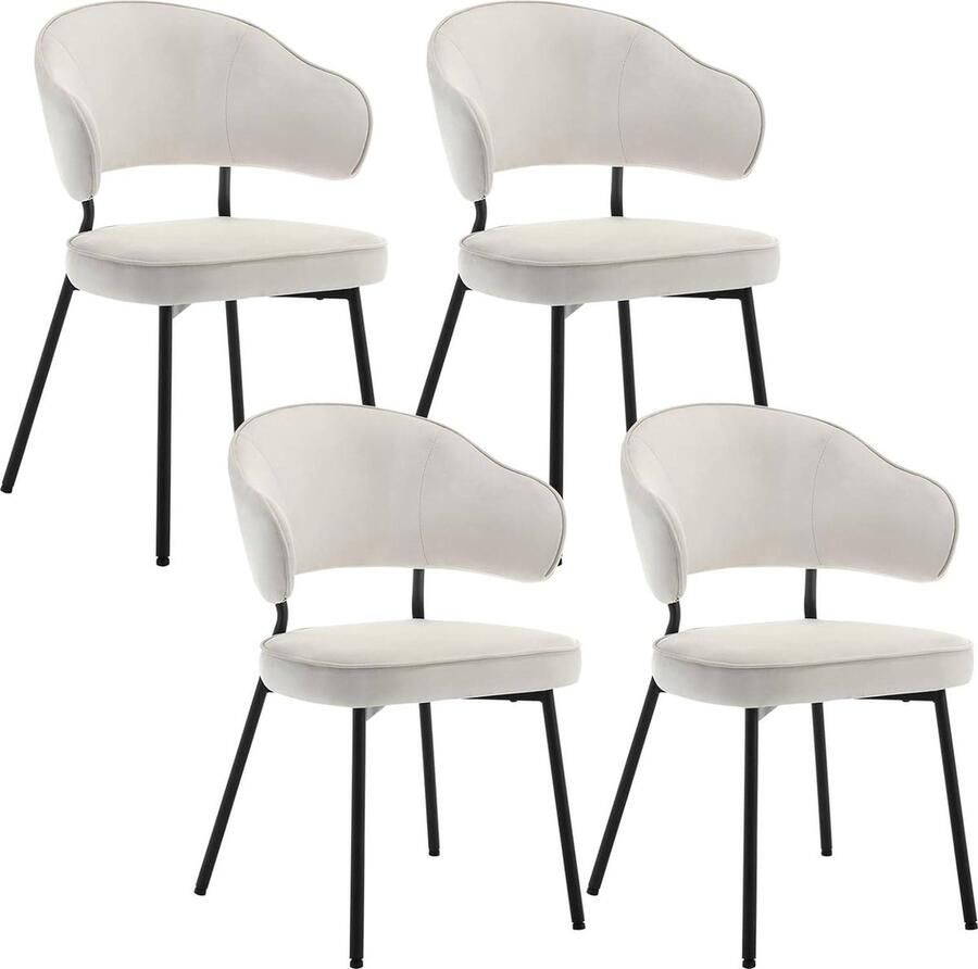 Rootz Living Rootz Velvet Dining Chair Keukenstoel Moderne stoel Ergonomisch ontwerp 54 cm x 83 5 cm x 52 cm