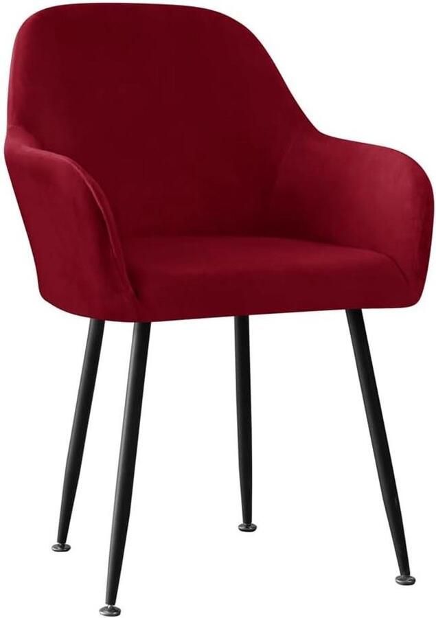 Velvet Dining Chair Slipcovers Set of 6 4 2 1 Stretch Dining Chair Covers with Armrest and Back Support (Claret 4 Pieces)