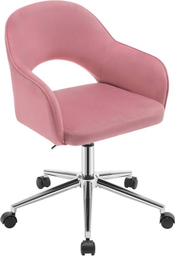 Rootz Living Rootz Velvet Draaibare Bureaustoel Ergonomische Bureaustoel 360° Draaibaar In Hoogte Verstelbaar 77-86.5cm x 43.5cm x 62cm