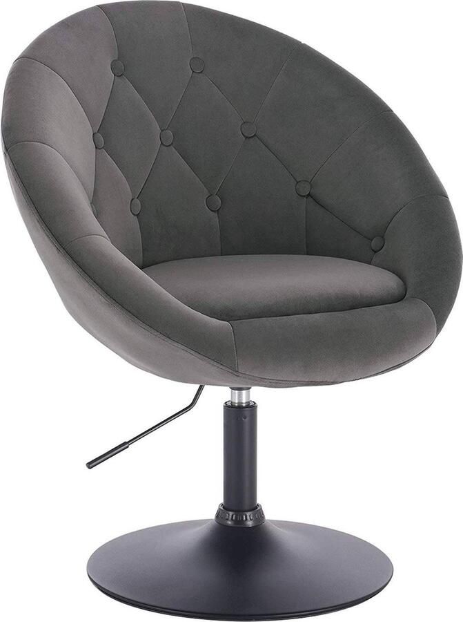 Rootz Living Rootz Velvet Draaifauteuil Elegante stoel Comfortabele zit Schuim met hoge dichtheid Duurzaam metalen frame Ergonomisch ontwerp Verstelbare hoogte 81 cm 93 cm x 45 cm 57 cm x 40 cm