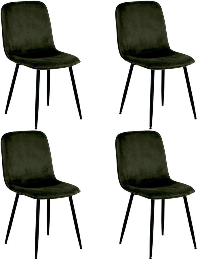 SMUK Velvet Eetkamerstoel Aedion Groen 4 Stuks