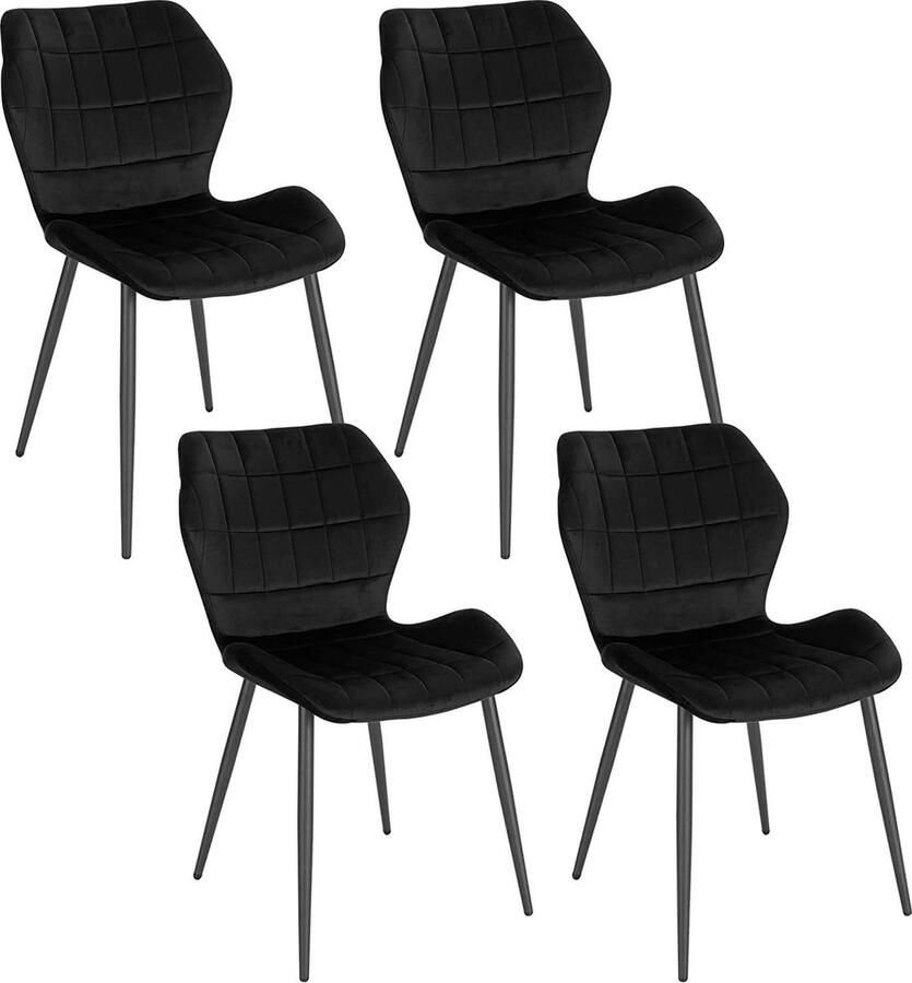 Rootz Living Rootz Velvet Eetkamerstoel Comfortstoel Stijlvolle zitting Ergonomisch ontwerp Duurzame constructie 47 cm x 79 5 cm x 54 cm