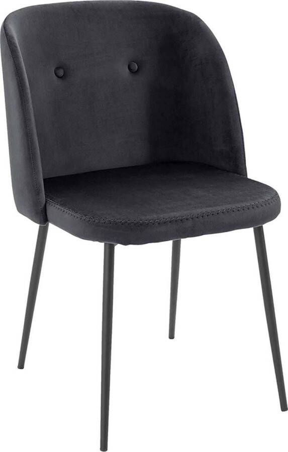 Velvet Eetkamerstoel Dina Zwart
