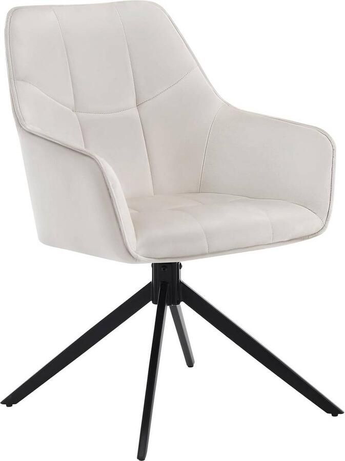 Rootz Living Rootz Velvet Eetkamerstoel Draaistoel Gewatteerde stoel Ergonomisch ontwerp 58 cm x 86 cm x 63 5 cm