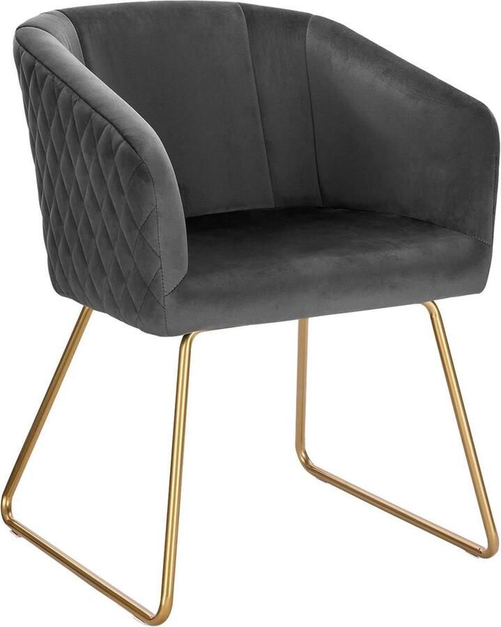 Rootz Living Rootz Velvet Eetkamerstoel Elegante stoel Comfortabel zitcomfort Ergonomisch ontwerp stijlvolle veelzijdigheid duurzame constructie 76 5 cm x 43 cm x 41 cm