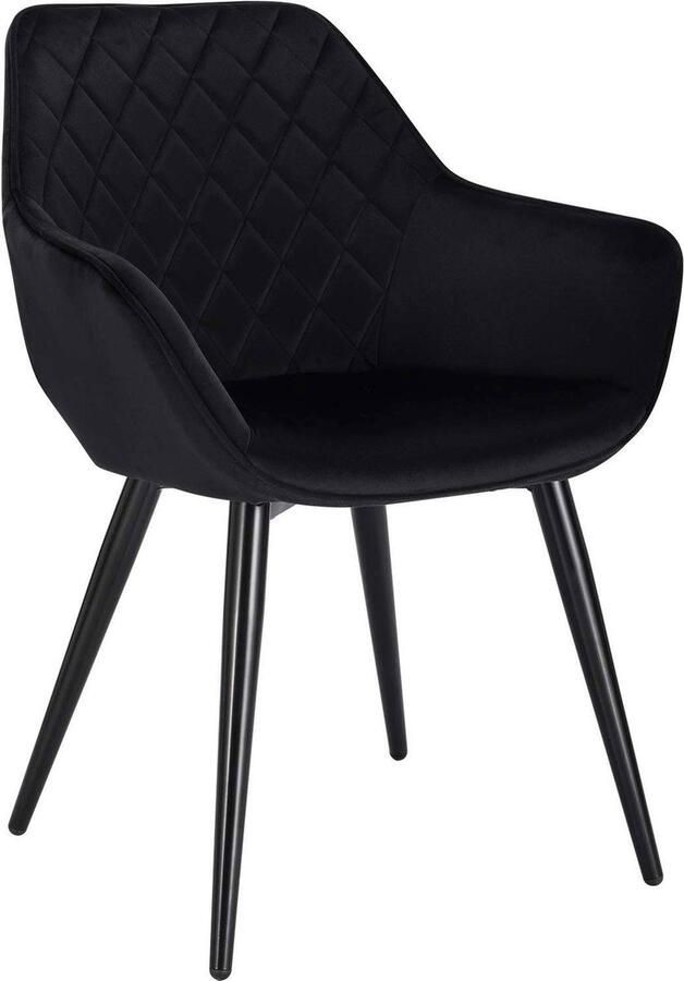 Rootz Living Rootz Velvet Eetkamerstoel Ergonomische stoel Comfortabele stoel Schuim met hoge dichtheid Duurzaam metalen frame Verstelbare poten 84 cm x 41 cm x 45 cm