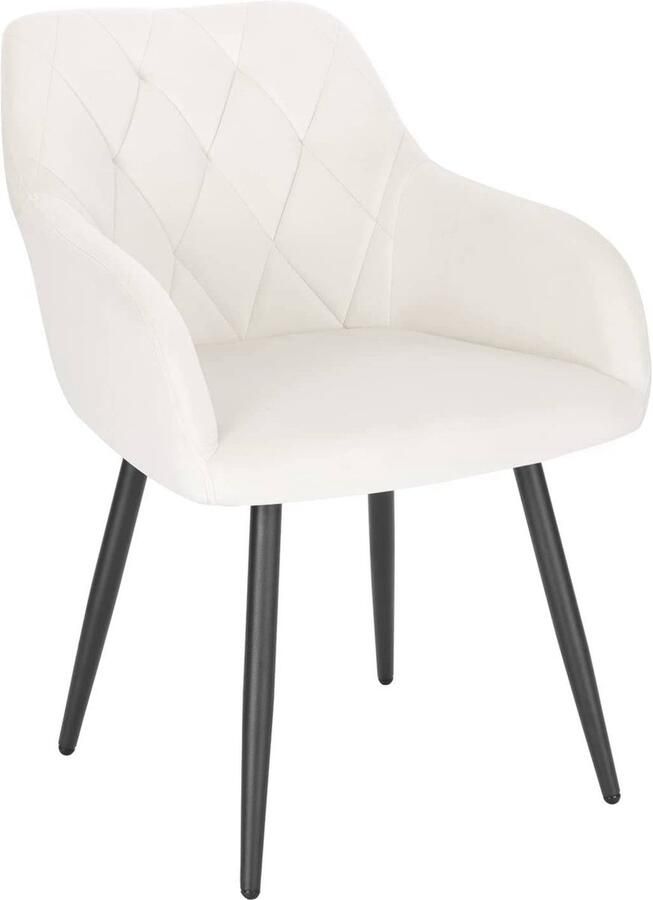 Rootz Living Rootz Velvet Eetkamerstoel Ergonomische stoel Comfortabele zit Luxe fluwelen bekleding Stevig metalen frame Zitting 44cm x 42 5cm Rugleuning 39cm Armleuning 62cm