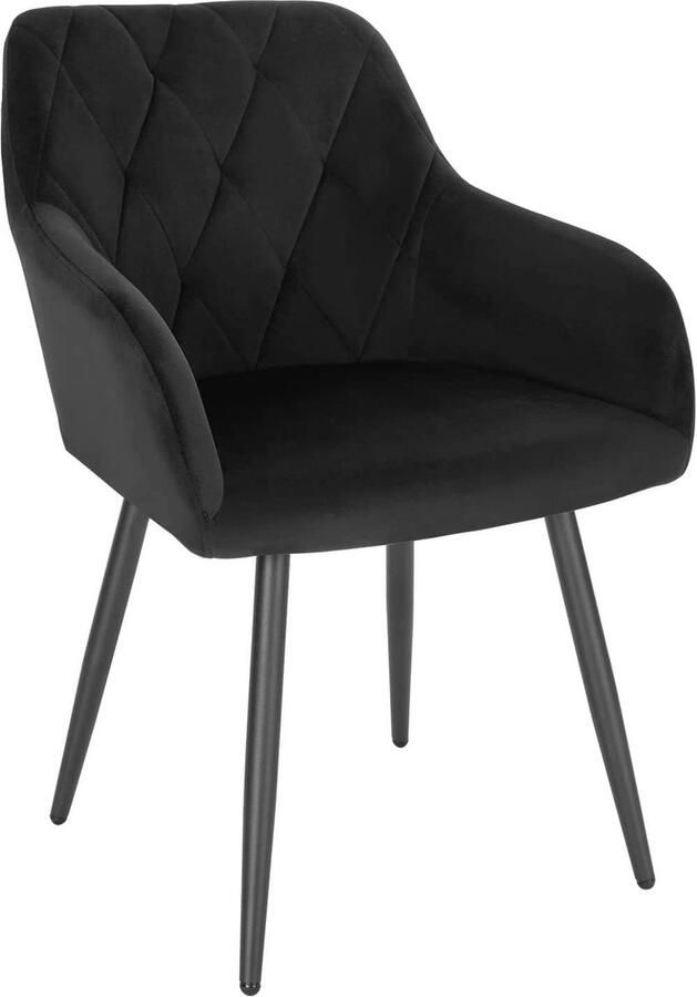 Rootz Living Rootz Velvet Eetkamerstoel Ergonomische stoel Stijlvolle zitting Comfortabel duurzaam veelzijdig Fluweel + Metaal 44 cm x 42 5 cm x 46 5 cm