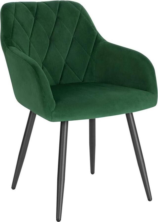 Rootz Living Rootz Velvet Eetkamerstoel Ergonomische stoel Stijlvolle zitting Comfortabel duurzaam veelzijdig Fluweel + Metaal 44 cm x 42 5 cm x 85 5 cm