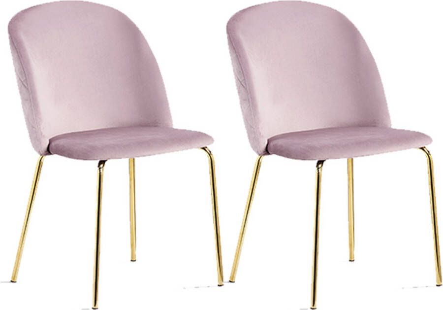 Stozy Velvet Eetkamerstoel Zander Roze 2 Stuks
