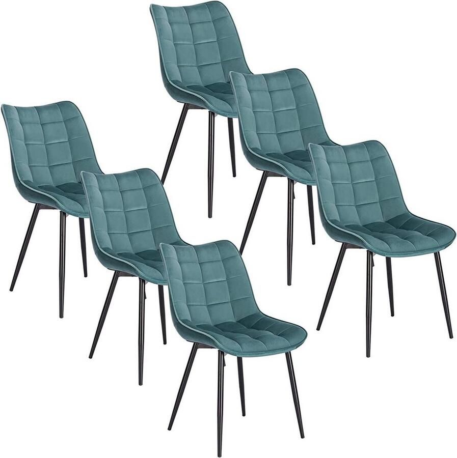 Rootz Living Rootz Velvet Eetkamerstoelen Comfortabele zitplaatsen Stijlvol ontwerp Duurzame constructie Metalen frame 46 cm x 40 5 cm