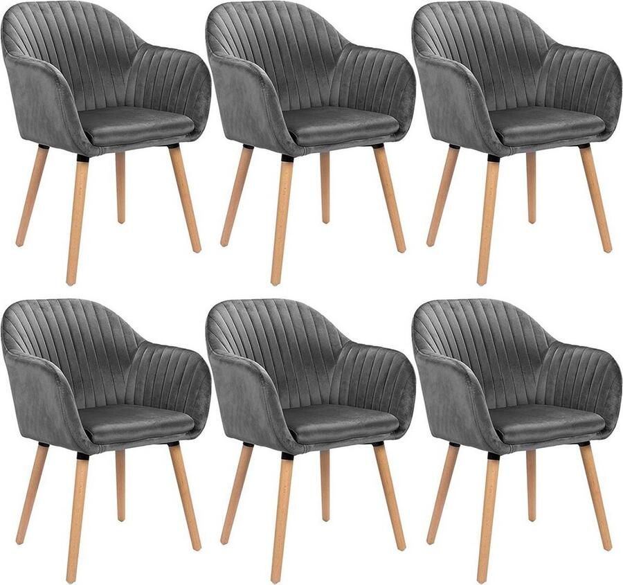 Rootz Living Rootz Velvet Eetkamerstoelenset Ergonomische stoel Stijlvolle zitting Comfortabel duurzaam eenvoudige montage Fluweel massief hout metaal 81 cm x 40 cm x 44 cm