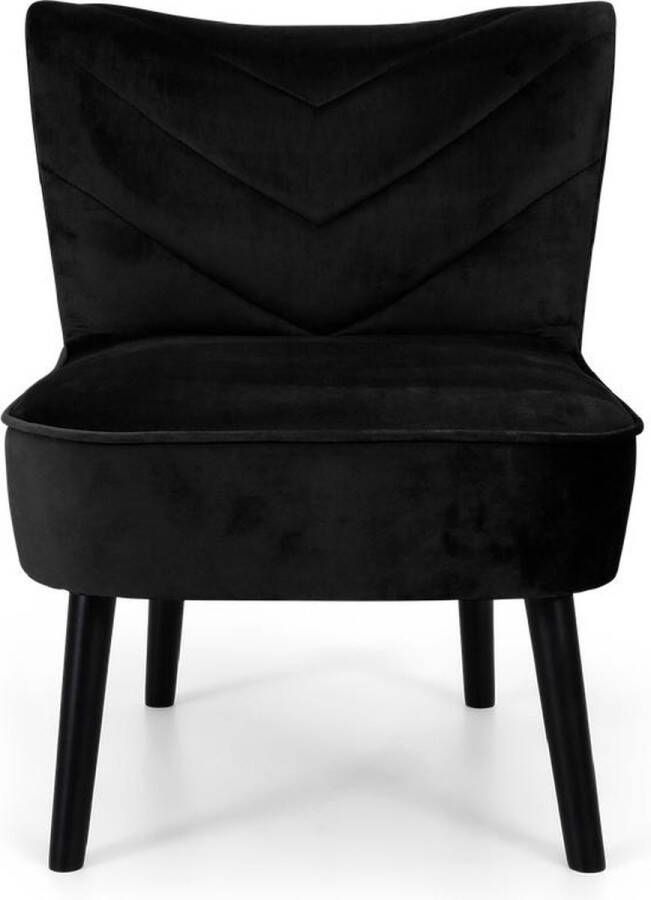 Velvet fauteuil zwart -fluwelen stoel zwart