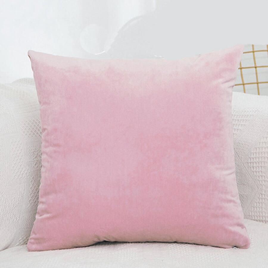 Velvet Kussenhoes Fluweel Polyester Kussenhoes zacht hoogwaardig fluwelen decoratief kussen voor slaapbank fauteuil 50 x 50 cm -roze