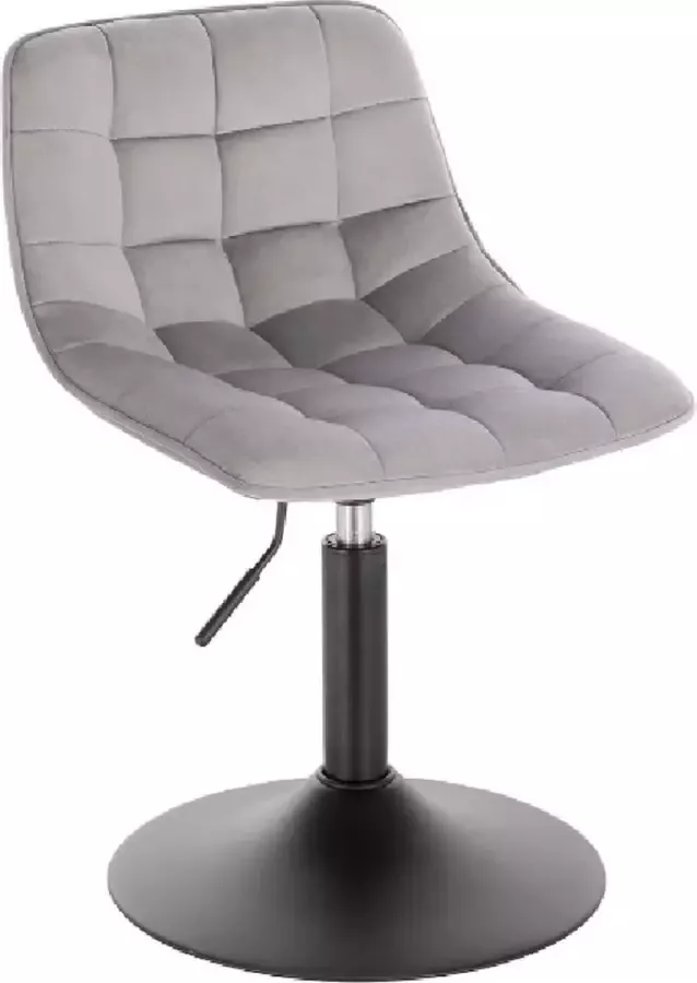 Velvet Lage Barkruk In Hoogte Verstelbaar 38 49.5 cm Draaibaar Barkruk Stoel kruk Licht Grijs