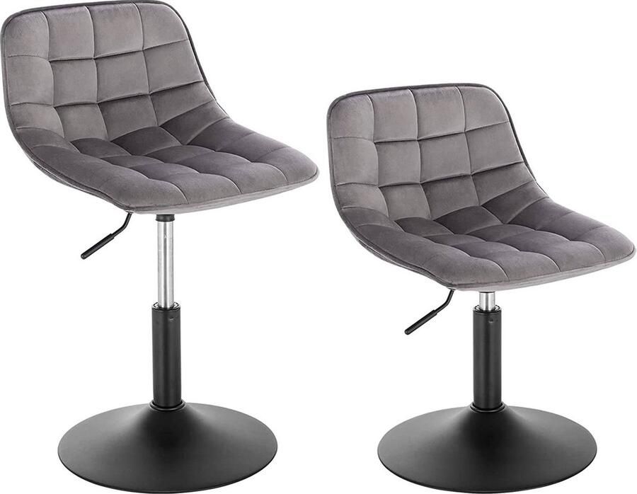 Rootz Living Rootz Velvet Metal Barkruk Tegenkruk Verstelbare stoel Comfortabele zitting Ergonomisch ontwerp Duurzame constructie 35 cm x 42 5 cm x 60 5-72 cm