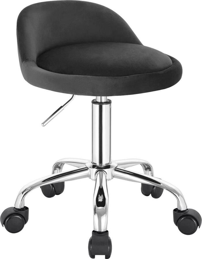 Rootz Living Rootz Velvet Office Kruk Verstelbare bureaustoel Draaibare zitting Ergonomisch ontwerp 360 graden mobiliteit Hoogte 53 cm 65 5 cm Zitting 30 cm x 30 cm