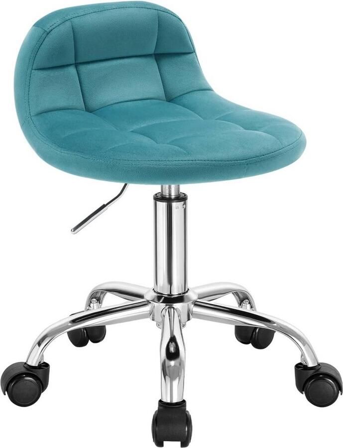 Rootz Living Rootz Velvet Office Stool Bureaustoel Verstelbare draaistoel Stijlvol comfortabel ergonomisch 56 5-68 cm x 38 cm x 31 cm