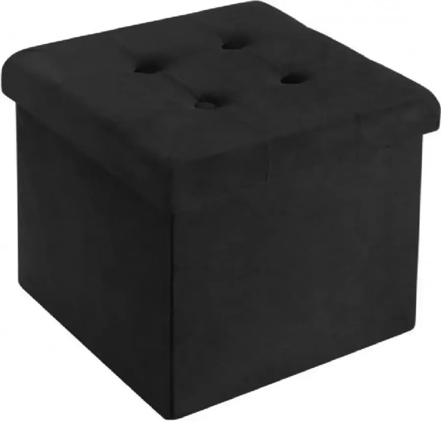 Velvet Opbergpoef Met Deksel Vierkant Fluweel Hocker Poef Opvouwbaar & met Opbergruimte 38x38x38 Roze