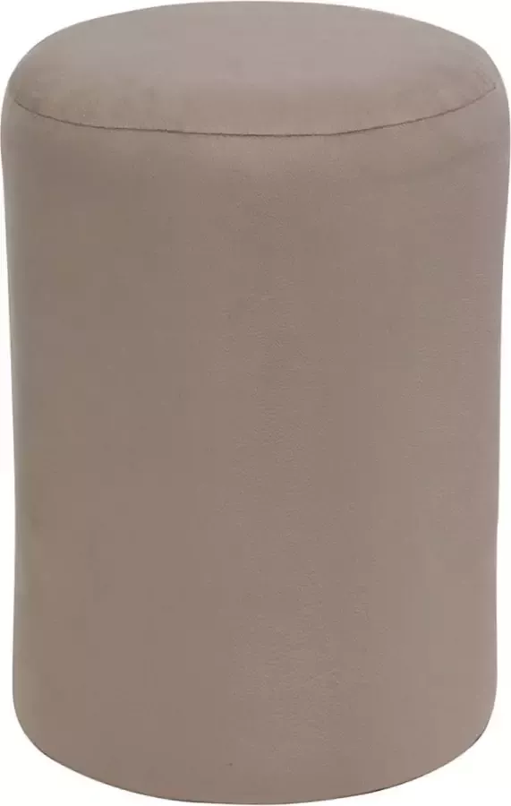 Velvet Poef Kira Crème Rond Voetenbankje Zitbank Modern & Luxe Handgemaakt 32 x 45 cm