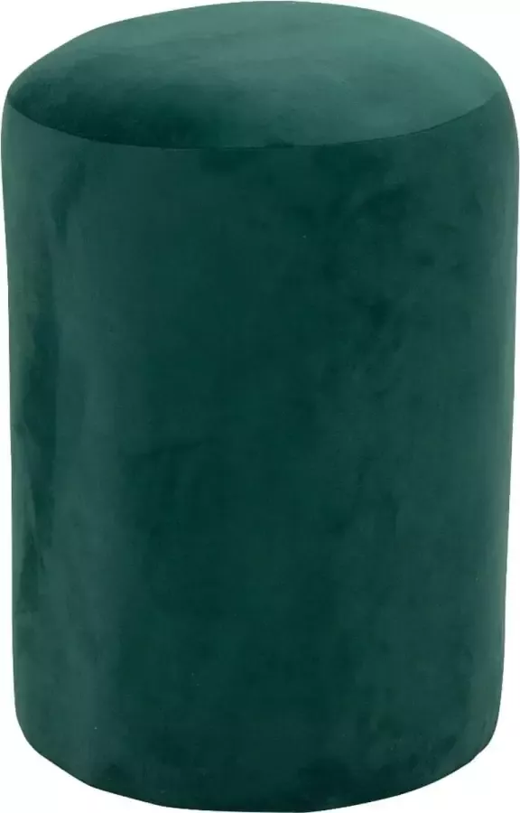 Velvet Poef Kira Groen Rond Voetenbankje Zitbank Modern & Luxe Handgemaakt 32 x 45 cm