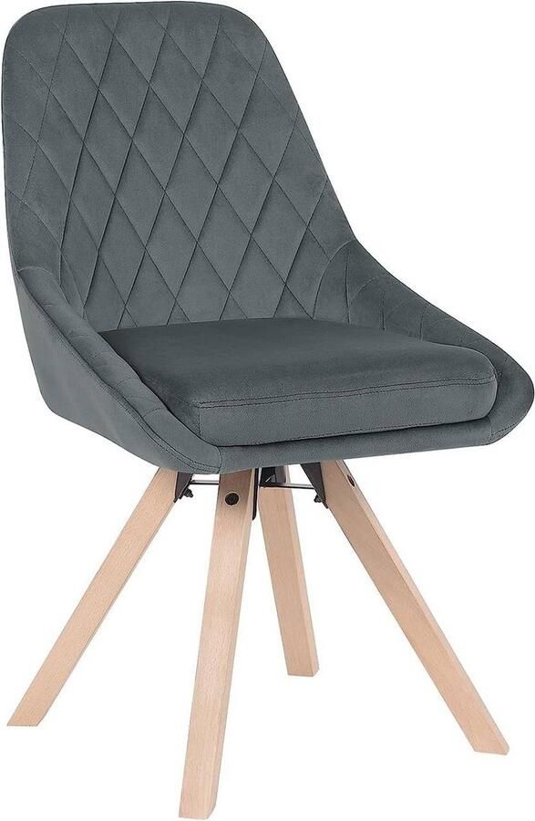 Rootz Living Rootz Velvet Swivel Dining Chair Roterende stoel Ergonomische stoel Luxe comfort Duurzaam ontwerp Veelzijdig gebruik 84 cm x 40 cm x 41 cm