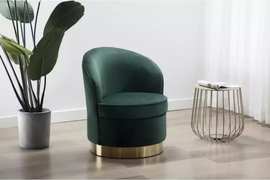 Vente-unique Fauteuil SANELA van fluweel Spargroen L 62 cm x H 76 cm x D 63 cm - Foto 2