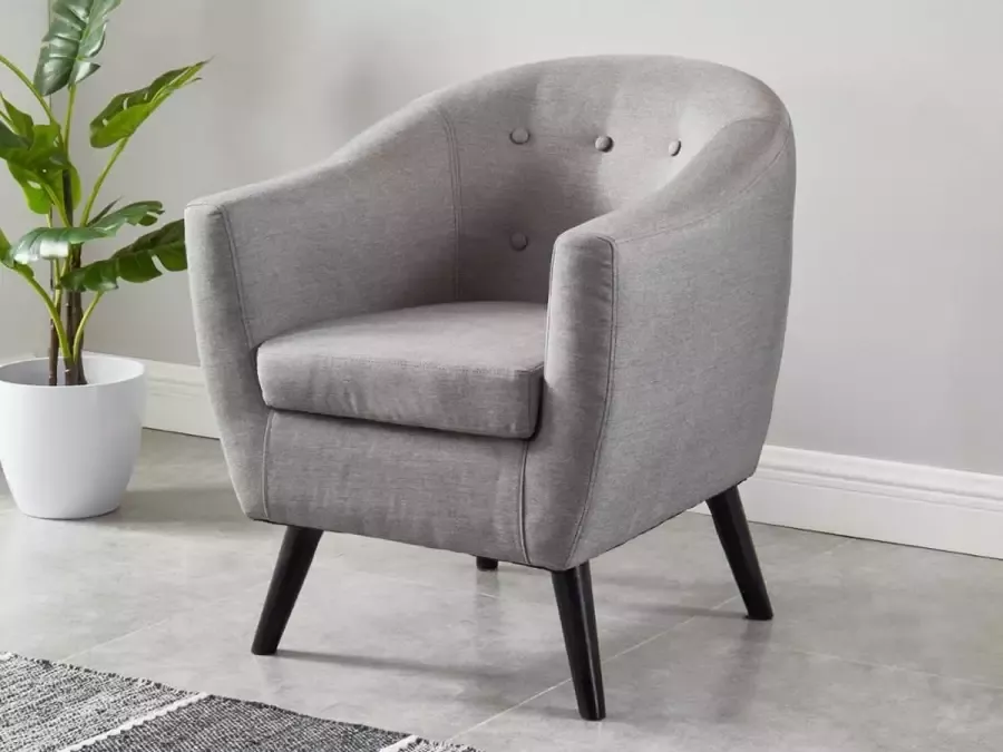 Vente-unique Fauteuil van stof MIOKAS Grijs L 66 cm x H 76 cm x D 70 cm - Foto 2