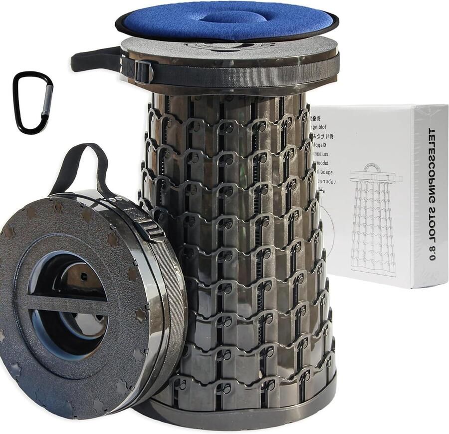 Verbeterde Draagbare Klapkruk met Kussen Stabiliteit en Verstelbaarheid voor Outdoor Activiteiten