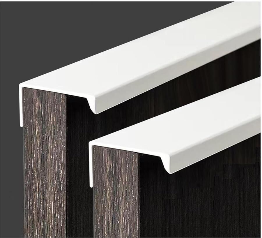 Verborgen deurgrepen Kastgrepen aluminium 4 stuks Wit 15 cm