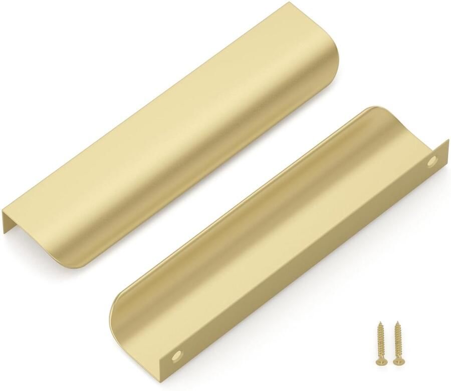 Verborgen handgrepen voor keukenkasten 4 stuks goud aluminium