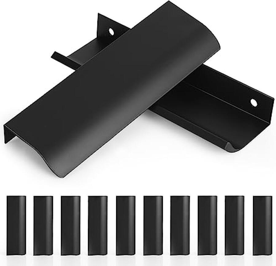 Verborgen kastgrepen 120 mm 10 stuks zwart meubelgrepen voor keukenkasten en lades