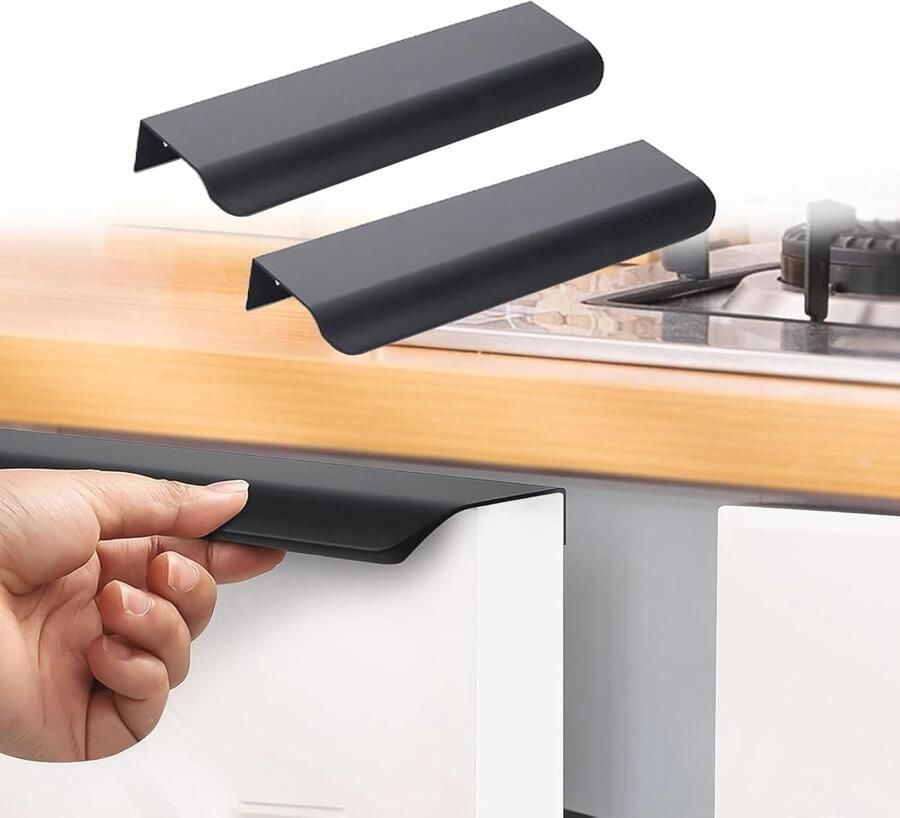 Verborgen Kastgrepen 150 mm Set van 5 Aluminium Legering Deurgrepen voor Keuken en Badkamer