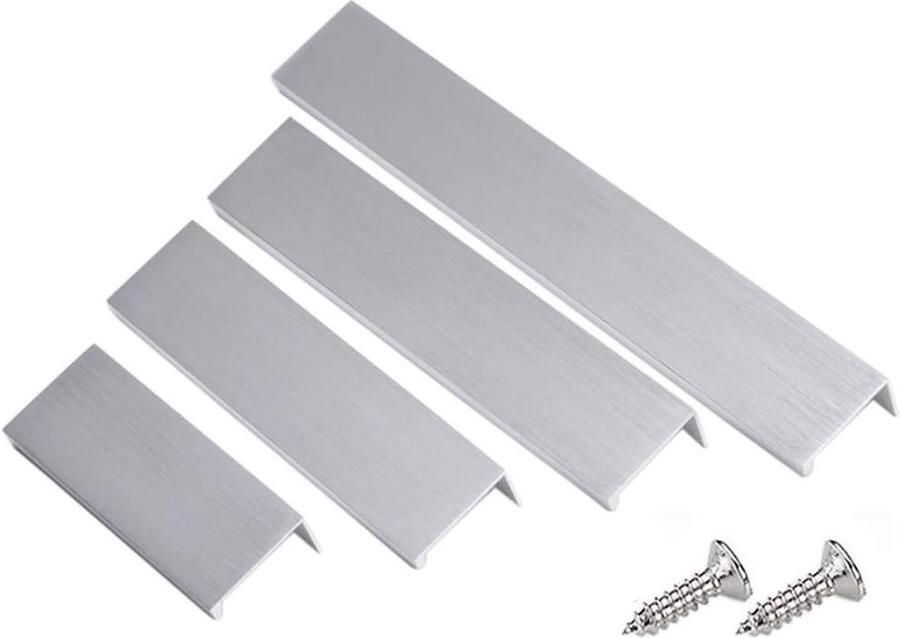 Verborgen kastgrepen 6 stuks geborsteld aluminium zilver onzichtbare keukengrepen deurgreep ladegreep handgrepen voor kledingkast slaapkamer