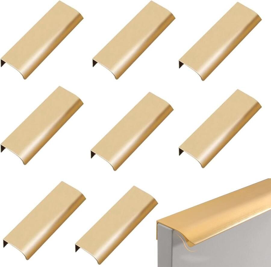 Verborgen Kastgrepen voor Meubels Aluminium Ergonomisch 8 Stuks (120 mm)