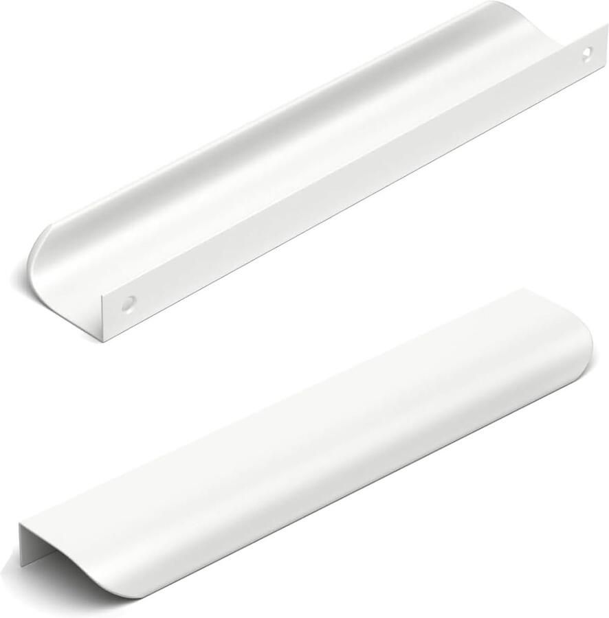 Verborgen keukengrepen geschikt voor meubels 6 stuks wit