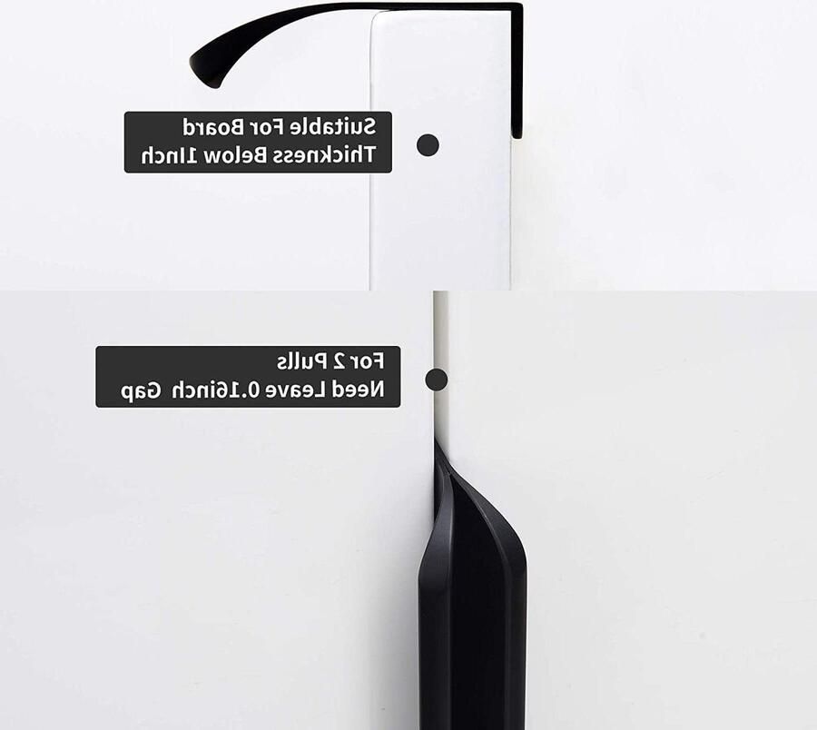 6 stuks Meubelgreep Zwart Onzichtbare Verborgen Pull Handvat Keukengrepen Keukenkast Handgrepen 200mm