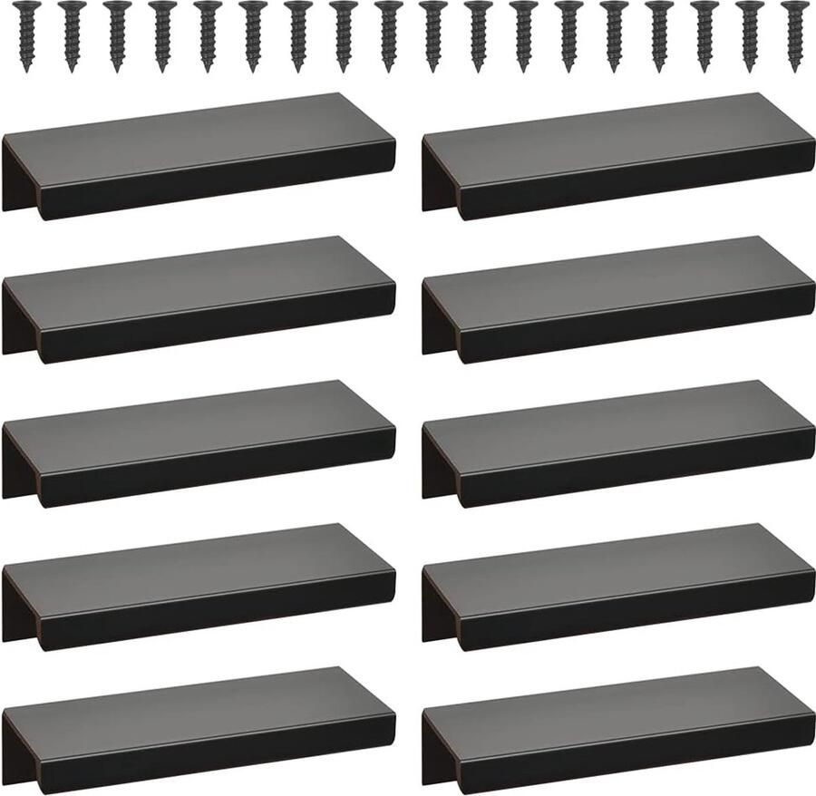 Verborgen Keukenkastgrepen 80mm 10 Stuks Zwart Meubelhandgrepen